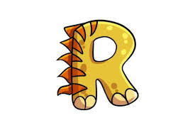 Dinosaur Icon Alphabet Letter R Clipart
