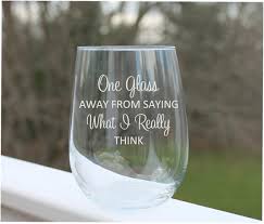 Etched Stemless Wine Glasses Funny