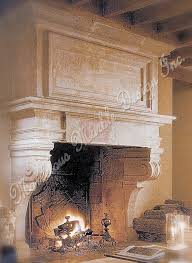 French Limestone Fireplace Mantle