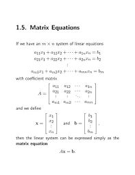 1 5 Matrix Equations