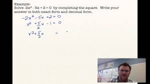 4 3 Solving Quad Eq By Completing The