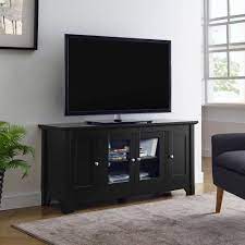 Walker Edison Tv Console With Four Doors Black