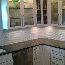 Linear Wave Tile Kitchen Backsplash