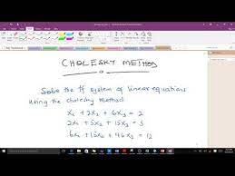 Cholesky Method Example