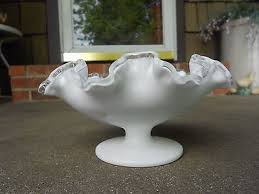 Art Glass White Milk Glass Candy Dish