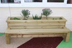 Straight Planter Bench For Schools