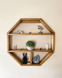 Large Octagon Shelf Crystal Shelf