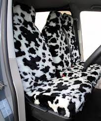 Cow Print Faux Fur Furry Van Seat