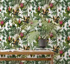 Lush Oasis Green Tropical Wallpaper