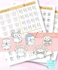 Daily Planning Stickers Printable Owl