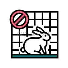 Stop Rabbit In Cage Line Icon Vector
