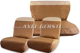 Seat Covers Beige White Top Artificial