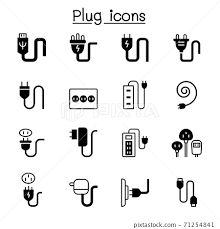 Plug Usb Cable Socket Port Icon Set