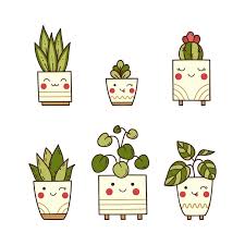 Set Of Cute Vector House Plants In