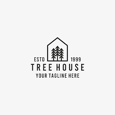 Pine Tree House Outline Icon Linear