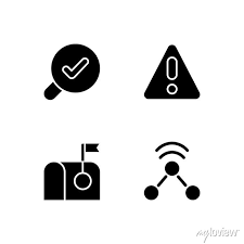 Black Glyph Icons Set
