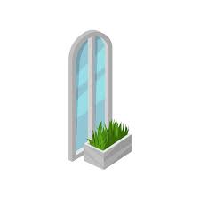 Vector Icon Of Tall Arched Window