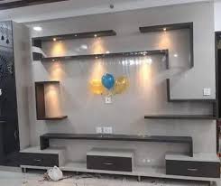 Wooden Full Size Wall Mounted Tv Unit