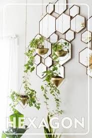 Brass Hexagon Shaped Mirrors