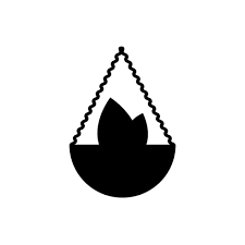 Hanging Flowerpot Icon Black Silhouette