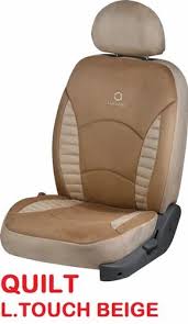 Quilt Leather Touch Beige Car Seat Covers