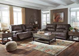 Brown Power Recliner Sofa W Contrast