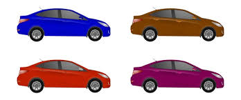 Set Of Diffe Color Car Realistic