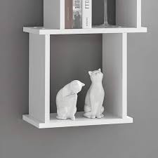 Danya B 35 5 In 3 Cube White Cubby Organizer Wall Shelf With Ledges Horizontal Or Vertical