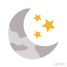 Crescent Moon With Stars Night Icon