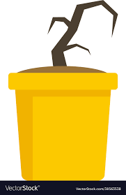 Garbage Plant Pot Icon Flat Isolated