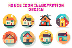 Exterior Cute House Icon Ilration