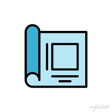 Paper Square Drawing Icon Simple Color