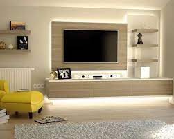Brown Wall Mounted Tv Cabinet For Home