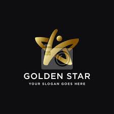 Golden Star Vector Logo Icon Template