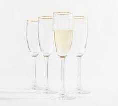 Etched Gold Rim Handcrafted Champagne