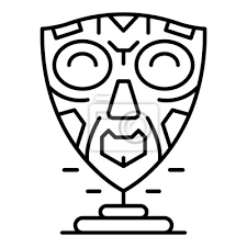 African Mask Icon Outline African Mask