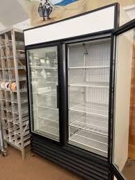 True Double Glass Door Refrigerator On