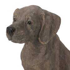 Noble House 19 5 Inch Caine Cast Stone Outdoor Dog Garden Statue