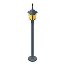 Garden Light Pillar Icon Isometric