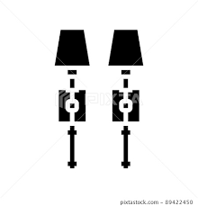 Wall Sconce Set Glyph Icon Vector