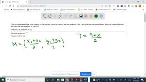 Midpoint Formula And Solve