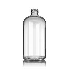 Flint Clear Boston Round Glass Bottle