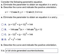 Solved Give Parametric Equations That