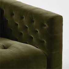 4 Seater Tufted Green Velvet Sofa