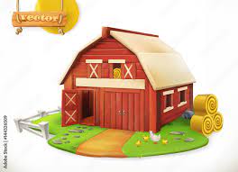 Farm Red Garden Shed 3d Vector Icon