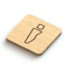Bamboo Wayfinding Icon Toilet Wall And