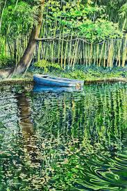 Monet S Garden Pond And Boat Art