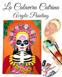 Sugar Skull Girl Acrylic Painting On