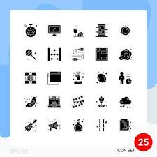 25 Thematic Vector Solid Glyphs And