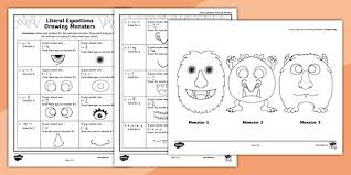 Literal Equations Drawing Monsters